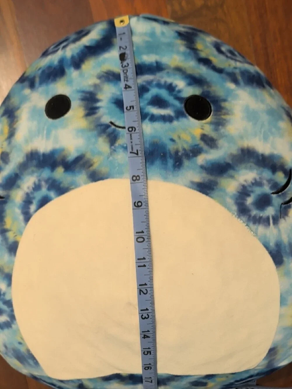 Squishmallows Blue Tie-Dye Shark Plush Pillow